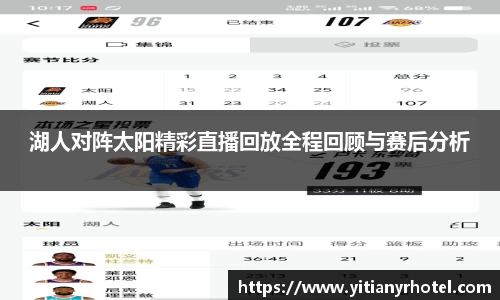 湖人对阵太阳精彩直播回放全程回顾与赛后分析